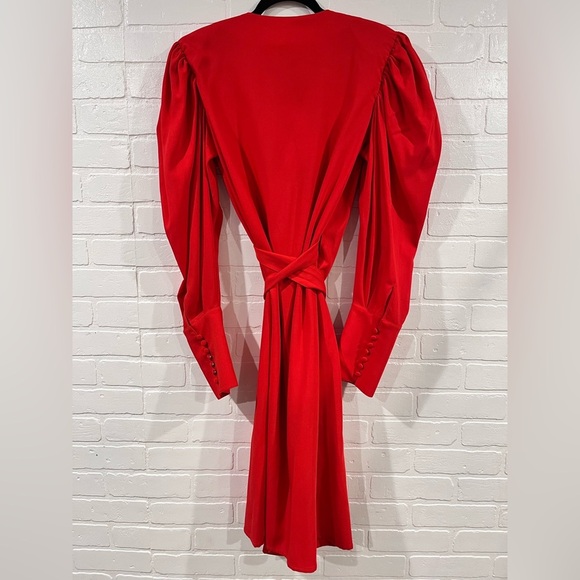 NEW Federica Tosi Poppy Red Wrap Midi Dress | New Federica Tosi Dress - Picture 4 of 10